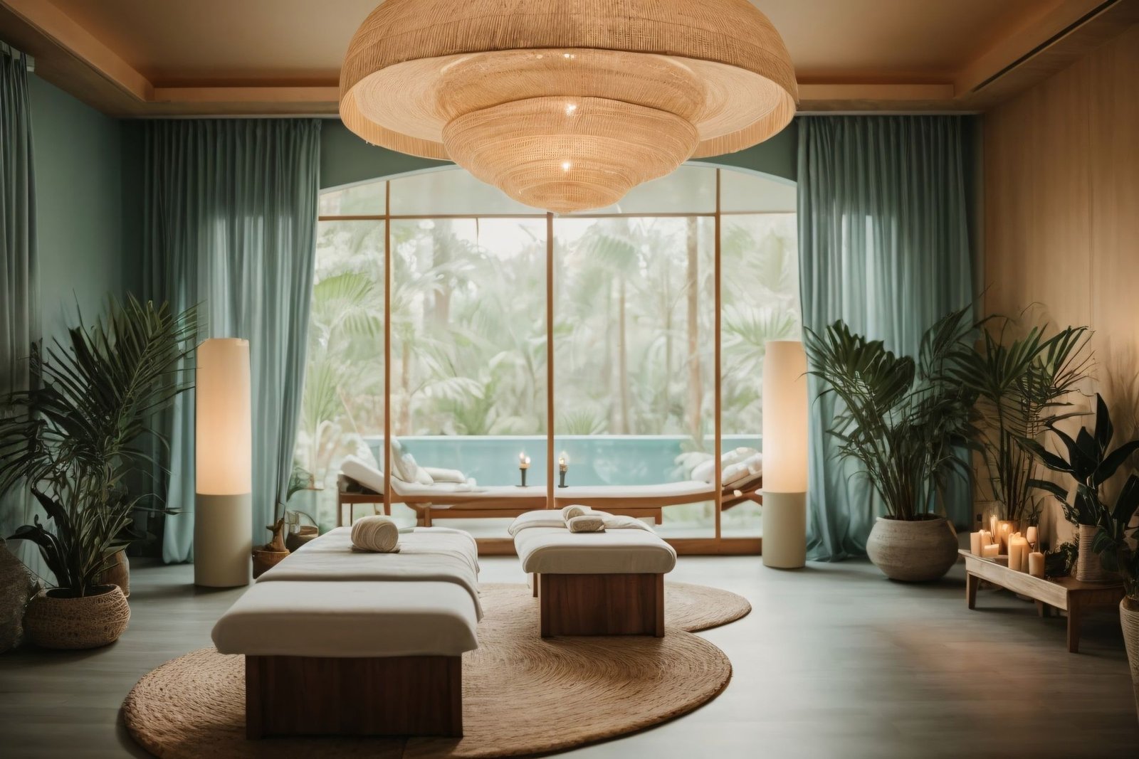 Serene spa treatment room